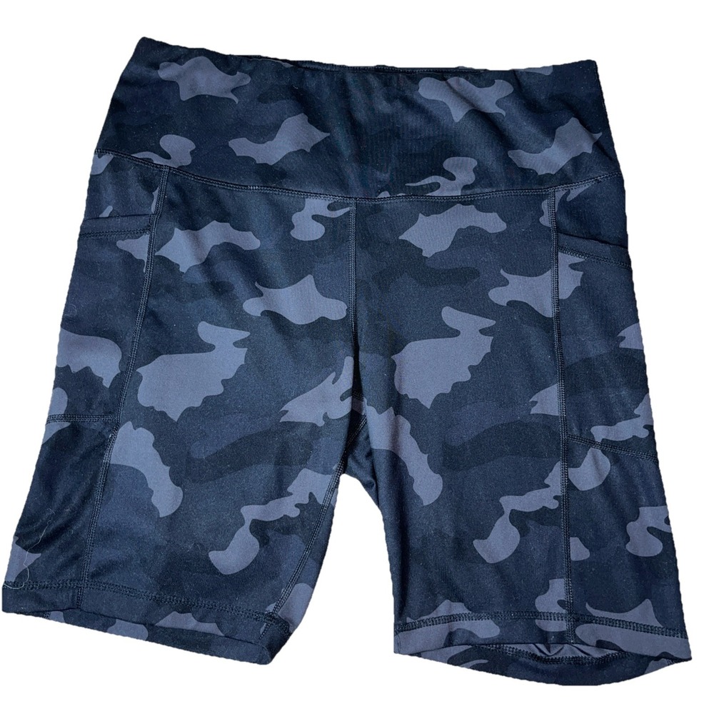 YOGALICIOUS Black Camo Hi Rise‎ Pockets Capri 19" Yoga Pants Women Plus 1X